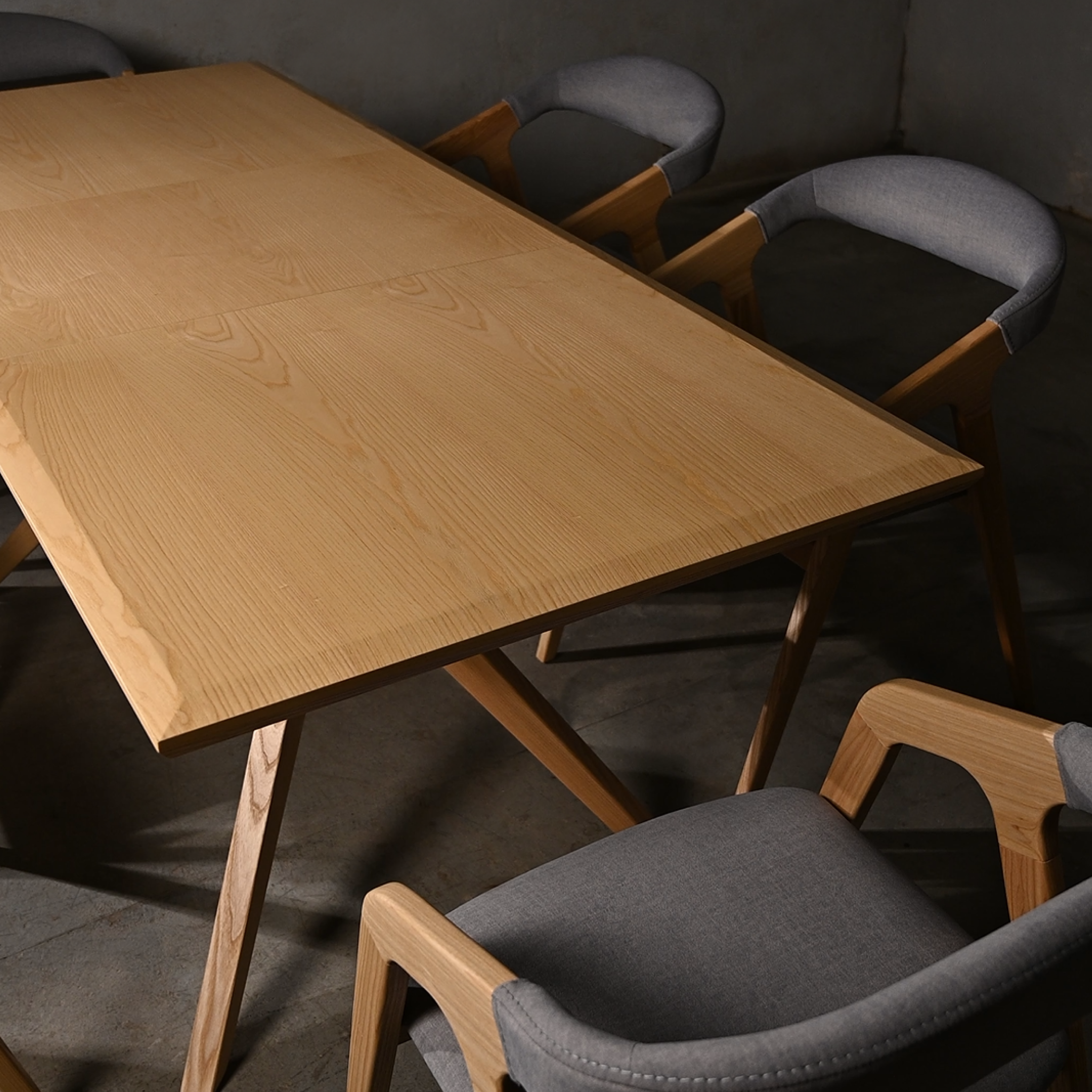 Doppio+Riesling Natural Dining Set (Chairs&Table)